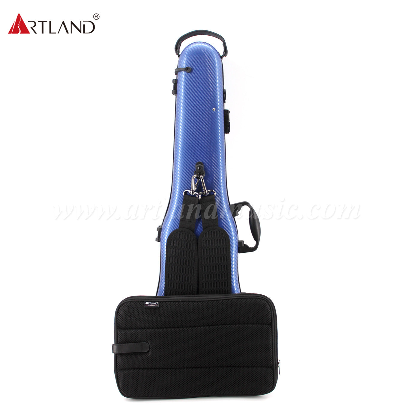 Artland triangle shape violin case with removable  music sheet pocket